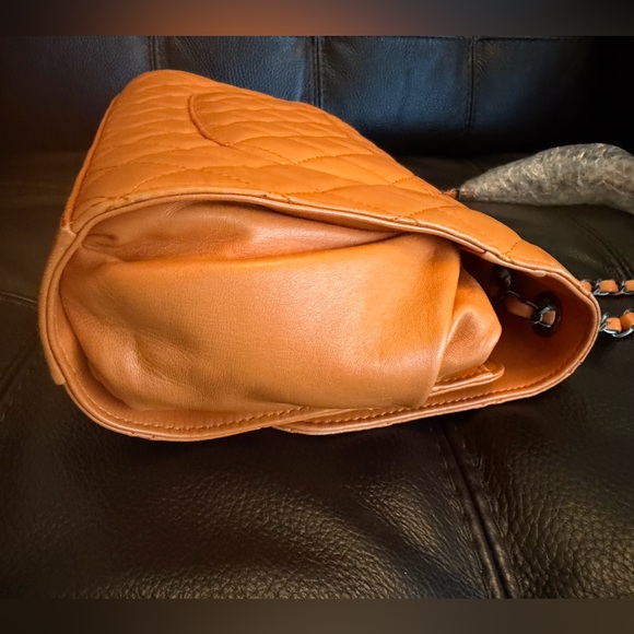 Orange Quilted Convertible Shoulder Bag - Picture 5 of 15